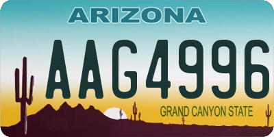 AZ license plate AAG4996