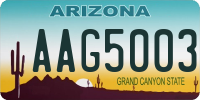 AZ license plate AAG5003