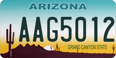 AZ license plate AAG5012