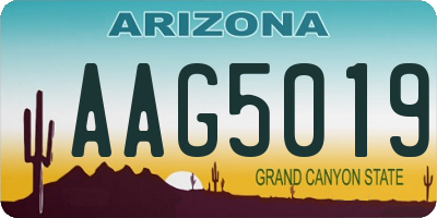 AZ license plate AAG5019