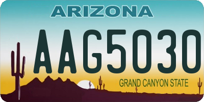 AZ license plate AAG5030
