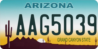 AZ license plate AAG5039
