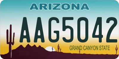 AZ license plate AAG5042
