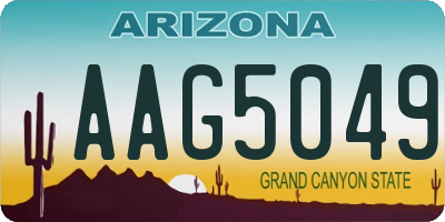 AZ license plate AAG5049