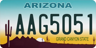 AZ license plate AAG5051