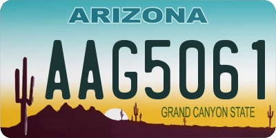 AZ license plate AAG5061