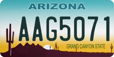 AZ license plate AAG5071