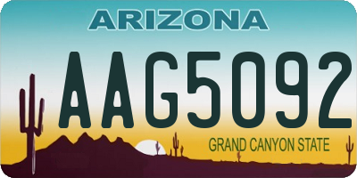 AZ license plate AAG5092