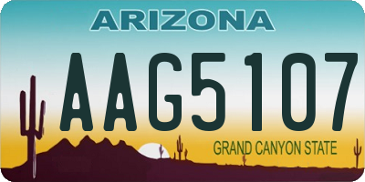 AZ license plate AAG5107