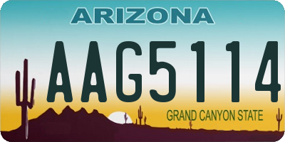 AZ license plate AAG5114