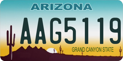 AZ license plate AAG5119