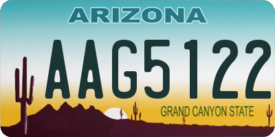 AZ license plate AAG5122