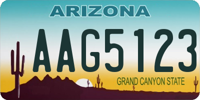 AZ license plate AAG5123