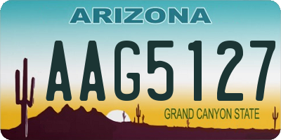 AZ license plate AAG5127