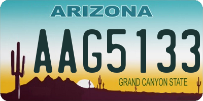 AZ license plate AAG5133