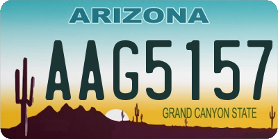 AZ license plate AAG5157