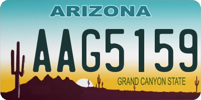 AZ license plate AAG5159