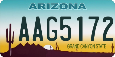 AZ license plate AAG5172