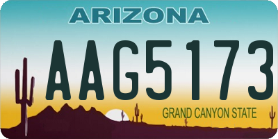 AZ license plate AAG5173