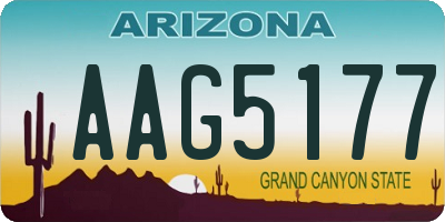 AZ license plate AAG5177