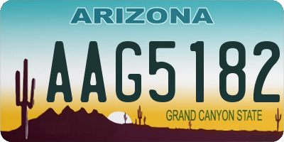 AZ license plate AAG5182