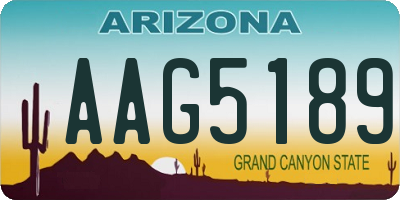 AZ license plate AAG5189