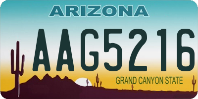 AZ license plate AAG5216