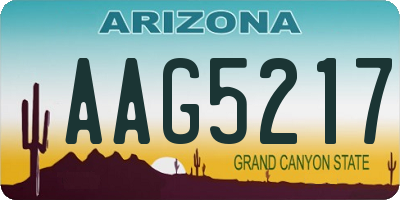 AZ license plate AAG5217