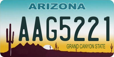 AZ license plate AAG5221