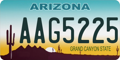 AZ license plate AAG5225