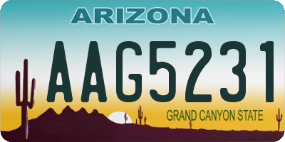 AZ license plate AAG5231