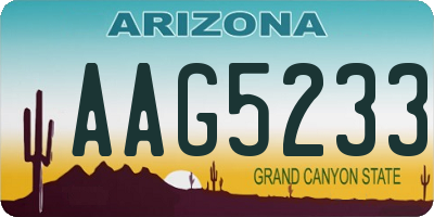 AZ license plate AAG5233