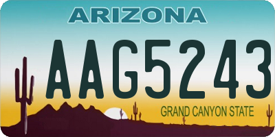 AZ license plate AAG5243