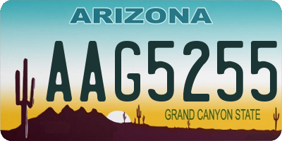 AZ license plate AAG5255