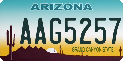 AZ license plate AAG5257