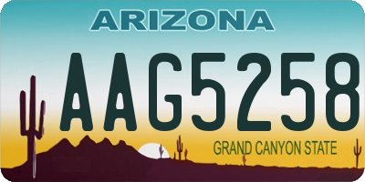 AZ license plate AAG5258