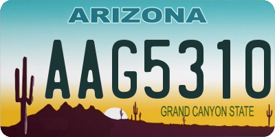 AZ license plate AAG5310