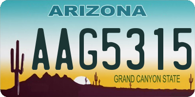 AZ license plate AAG5315