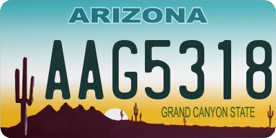 AZ license plate AAG5318
