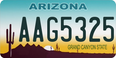 AZ license plate AAG5325