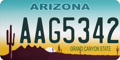 AZ license plate AAG5342
