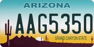 AZ license plate AAG5350