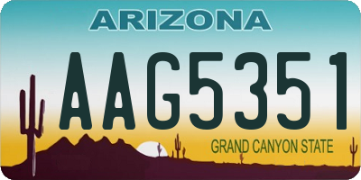 AZ license plate AAG5351
