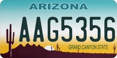AZ license plate AAG5356