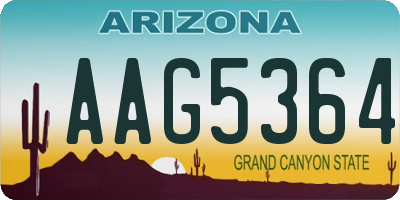 AZ license plate AAG5364