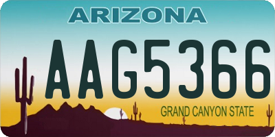 AZ license plate AAG5366