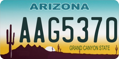 AZ license plate AAG5370