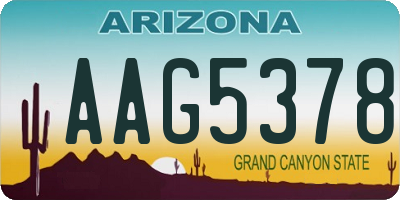 AZ license plate AAG5378