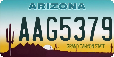 AZ license plate AAG5379