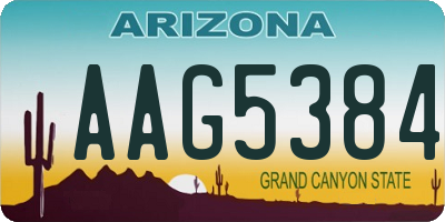 AZ license plate AAG5384